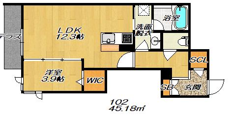 SHAMAISON HOSHIDA(1LDK/1階)の間取り写真