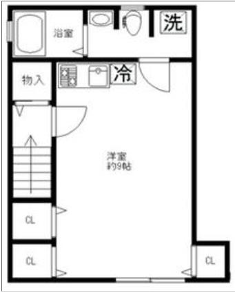 RECX神楽坂(ワンルーム/2階)の間取り写真