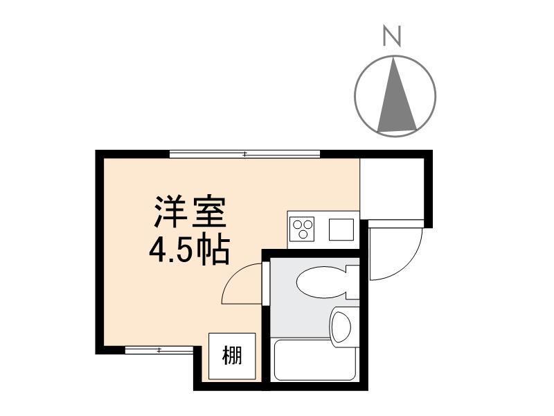 番町コーポ(ワンルーム/3階)の間取り写真