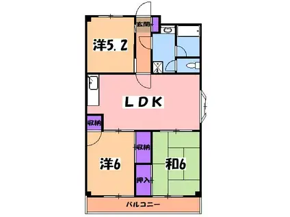 メゾン千秀(3LDK/8階)の間取り写真