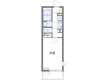 西武池袋線 所沢駅 徒歩6分 4階建 築14年(1K/1階)の間取り写真