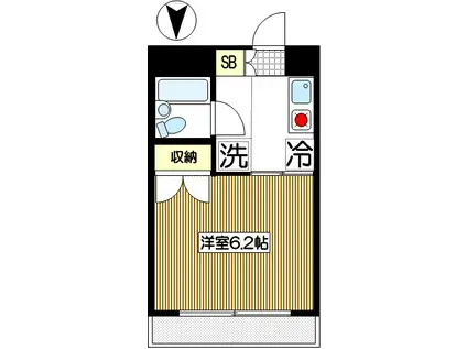 アテナゑにし(1K/1階)の間取り写真