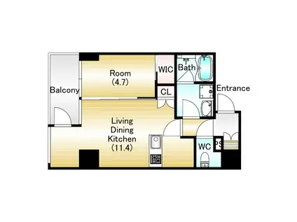 FORTUNATO 扇町(1LDK/9階)の間取り写真