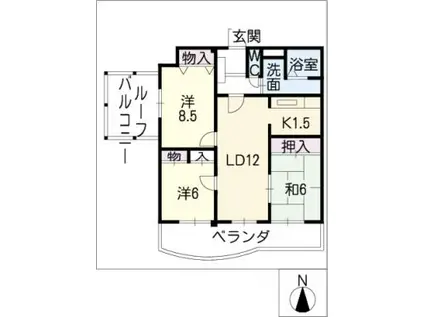 メゾン・ファミール(3LDK/5階)の間取り写真