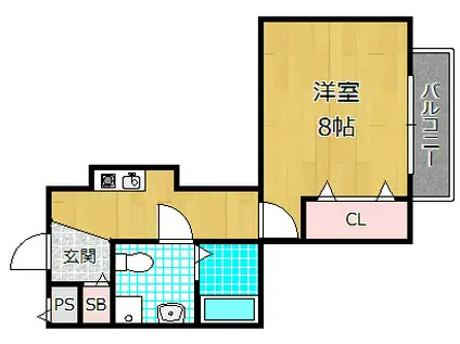 津田西TNビル(1K/4階)の間取り写真