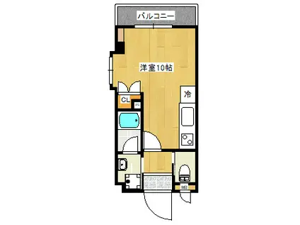 IRISSPIR.BRIGHT与次郎TERRACE(ワンルーム/2階)の間取り写真