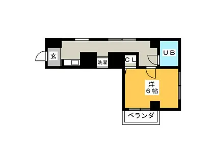 萩原コーポ(1K/2階)の間取り写真