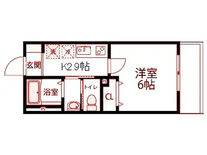 ZEHマンション小田(1K/2階)の間取り写真