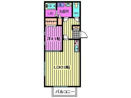 ＪＲ京浜東北線 大宮駅(埼玉) 徒歩22分 2階建 築7年(1LDK/2階)の間取り写真