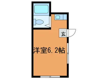 コーポユング(ワンルーム/2階)の間取り写真