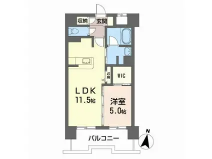 シャーメゾンステージ 広瀬通(1LDK/5階)の間取り写真