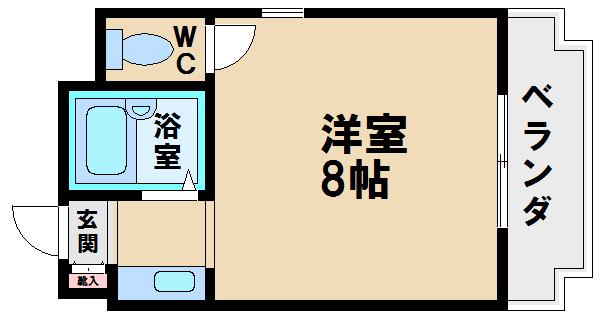 エクセル長池(1K/2階)の間取り写真