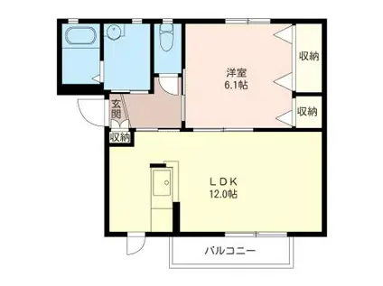 メゾンコーシン(1LDK/2階)の間取り写真