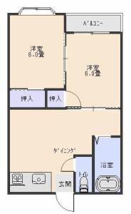 エクセレンス(2DK/2階)の間取り写真