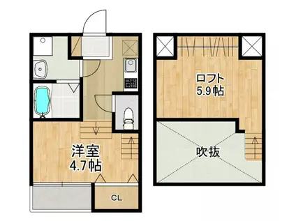 MODERN PALAZZO 戸石BRILLER(1SK/1階)の間取り写真