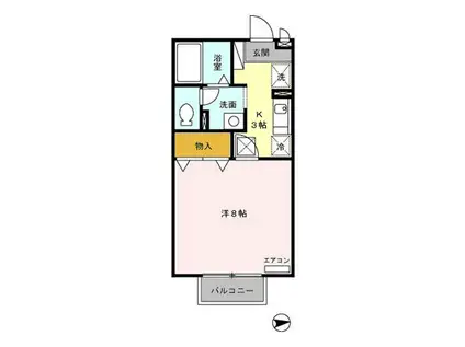 マ・メゾン大羽根(1K/1階)の間取り写真