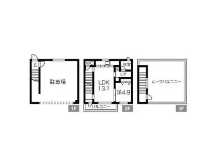 VELOCE一社(1LDK/1階)の間取り写真