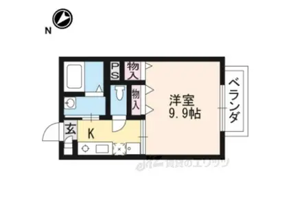 ＪＲ東海道本線 草津駅(滋賀) 徒歩17分 2階建 築23年(1K/2階)の間取り写真