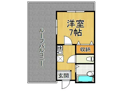 エルロン21(1K/4階)の間取り写真