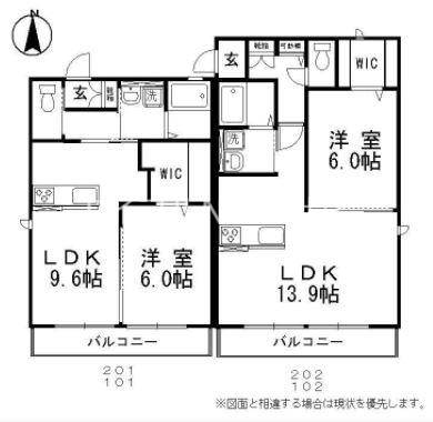 ウィステリア II(1LDK/2階)の間取り写真