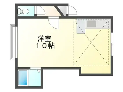 ハーバーライトI(1K/2階)の間取り写真