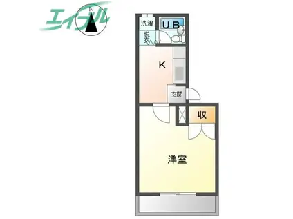 アーバンハイツミスギ(1K/2階)の間取り写真