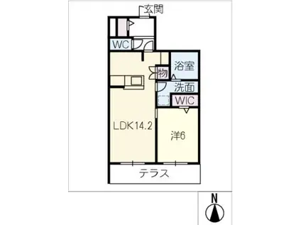 メゾン天白公園東 W棟(1LDK/1階)の間取り写真