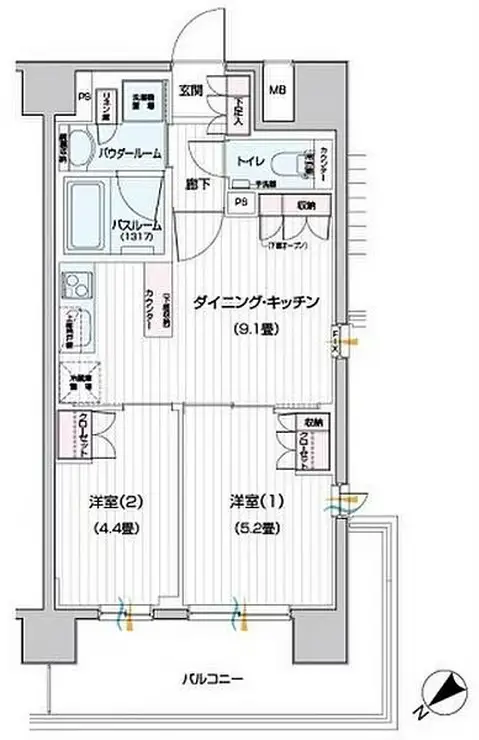 デュオステージ横濱天王町 6階階 間取り