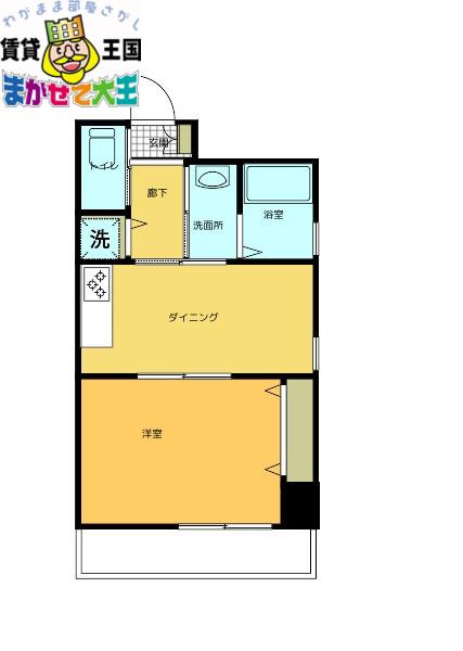 イ・メゾン麹屋(1DK/2階)の間取り写真