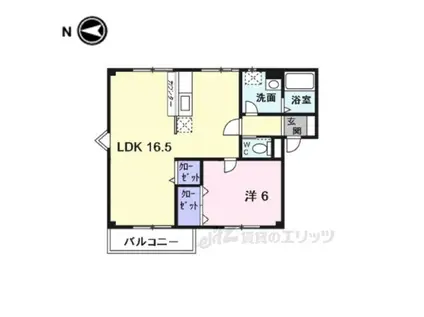 メゾン鳥井(1LDK/2階)の間取り写真