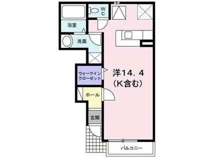 メゾンアルモニー(ワンルーム/1階)の間取り写真