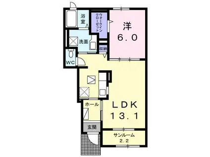 フォレスト アベニュー(1LDK/1階)の間取り写真