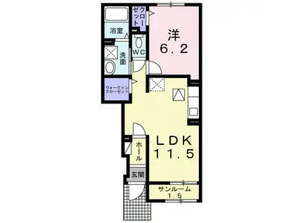 ラメゾン ソラーナ(1LDK/1階)の間取り写真