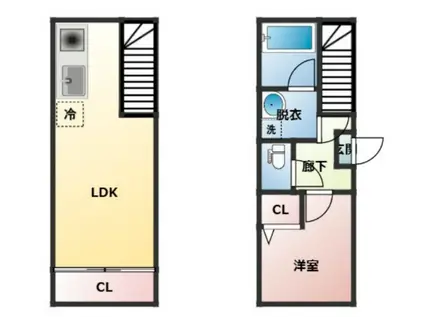 BELLE VILLE 白金(1LDK/B1階)の間取り写真