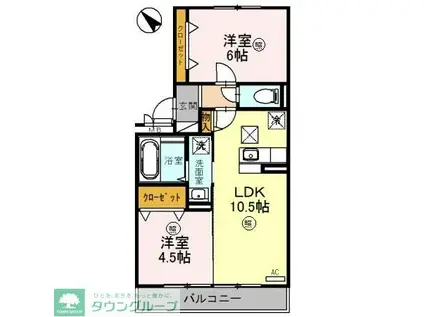 アンクレージュB(2LDK/1階)の間取り写真