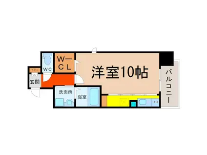 グランシャリオ栄(ワンルーム/2階)の間取り写真