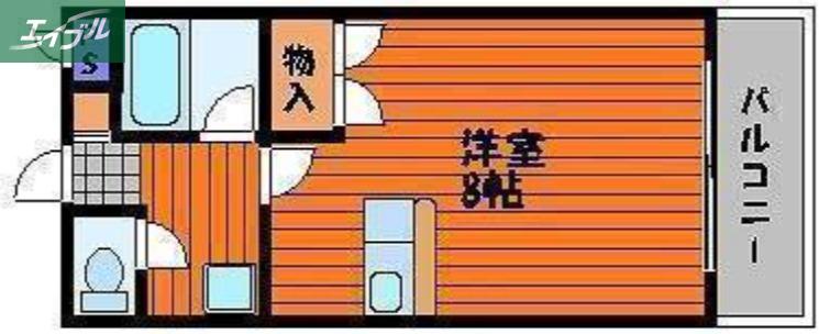 セントフォレスト北長瀬(1K/3階)の間取り写真