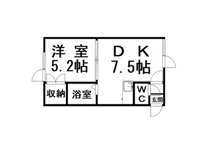 ノースキャピタルA(1DK/1階)の間取り写真