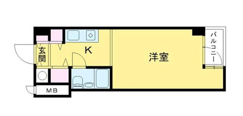 ベルトピア多摩川(ワンルーム/2階)の間取り写真