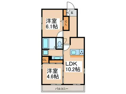 COLINA DO SUL(2LDK/3階)の間取り写真