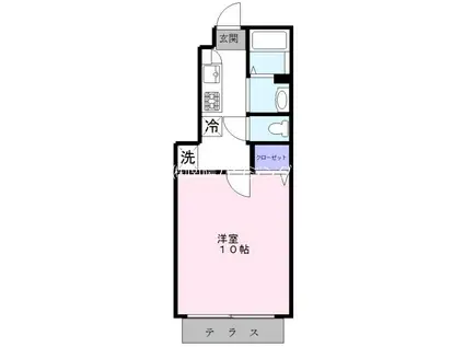 グレース(1K/1階)の間取り写真