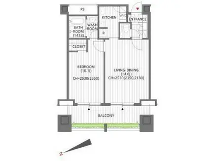 オランダヒルズ森タワーROP(1LDK/9階)の間取り写真