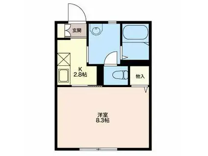 アーバンハイツII(1K/1階)の間取り写真