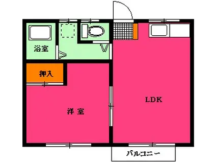 メゾン多夢(1LDK/2階)の間取り写真
