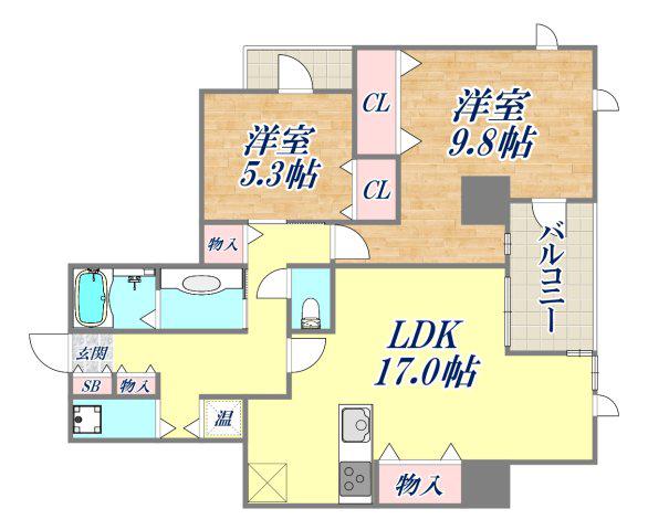 新神戸アパートメント(2LDK/2階)の間取り写真