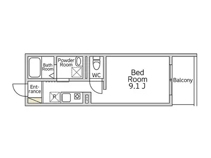 デュエット横浜高田(1K/2階)の間取り写真