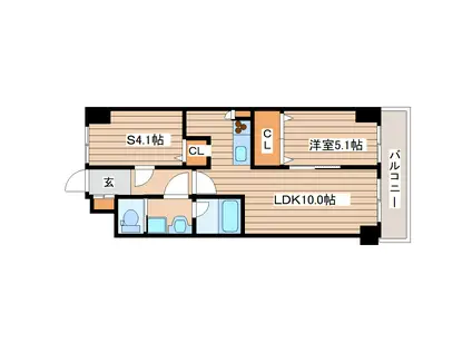 フロラシオン(2LDK/1階)の間取り写真