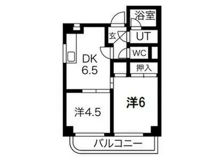 アーバンハイツ児玉(2DK/6階)の間取り写真