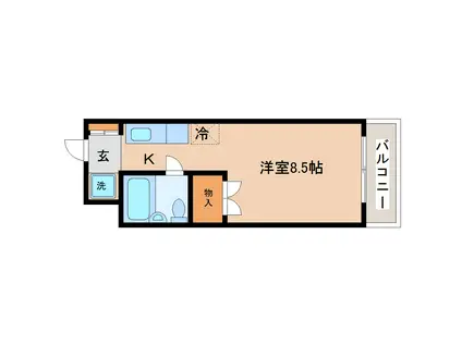 メゾン・ド・フェリー(ワンルーム/1階)の間取り写真