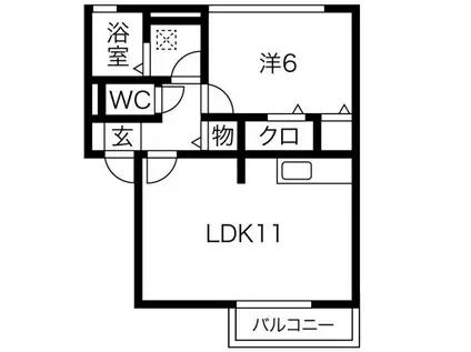 カーサ・フェリーチェ(1LDK/2階)の間取り写真